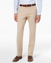Tommy Hilfiger Mens Modern fit Dress Pants 34 / 34 Beige Solid Stretch