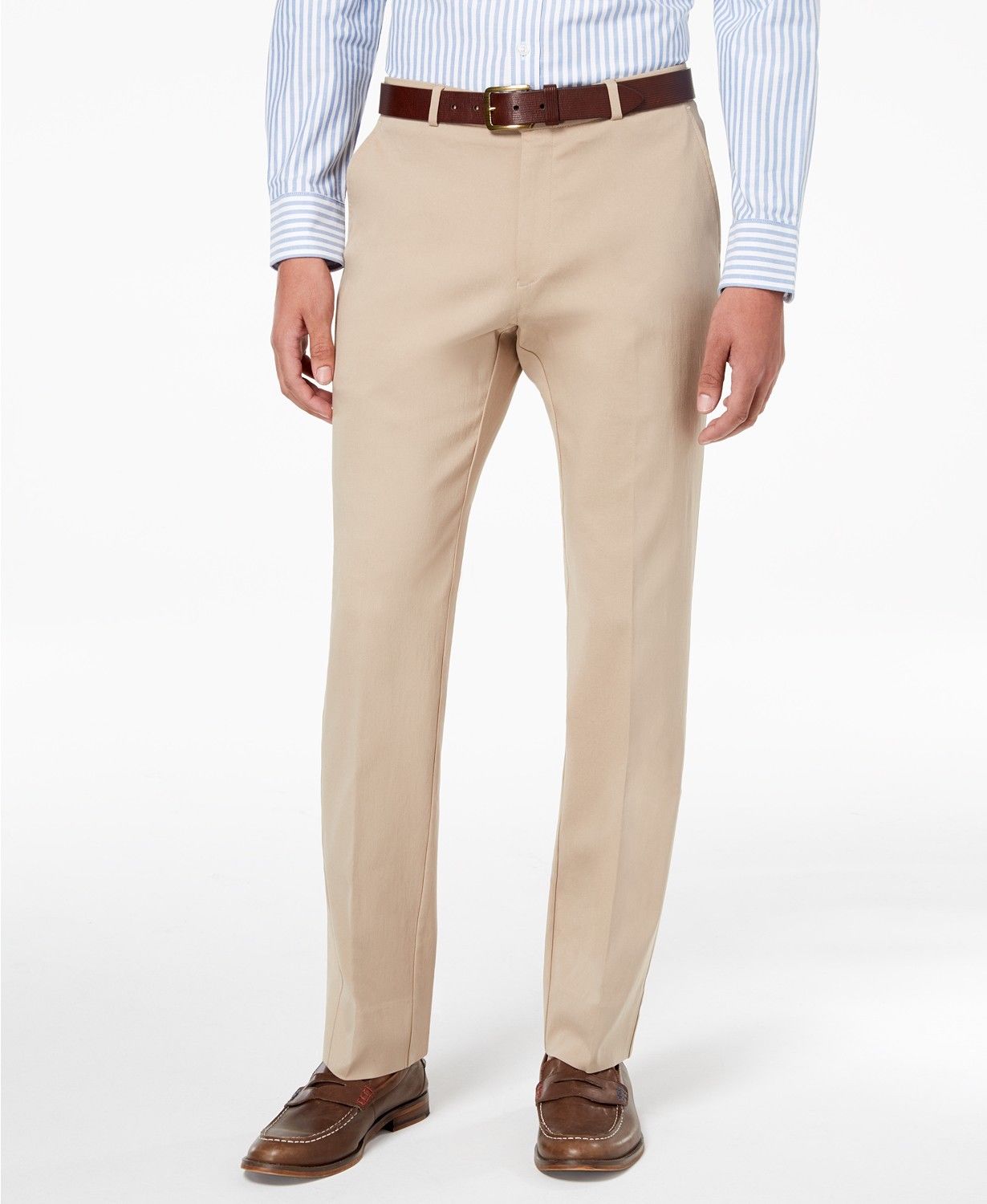 Tommy Hilfiger Mens Modern fit Dress Pants 34 / 32 Beige Solid
