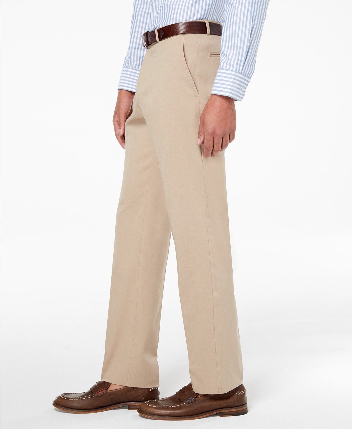 Tommy Hilfiger Mens Modern fit Dress Pants 34 / 32 Beige Solid