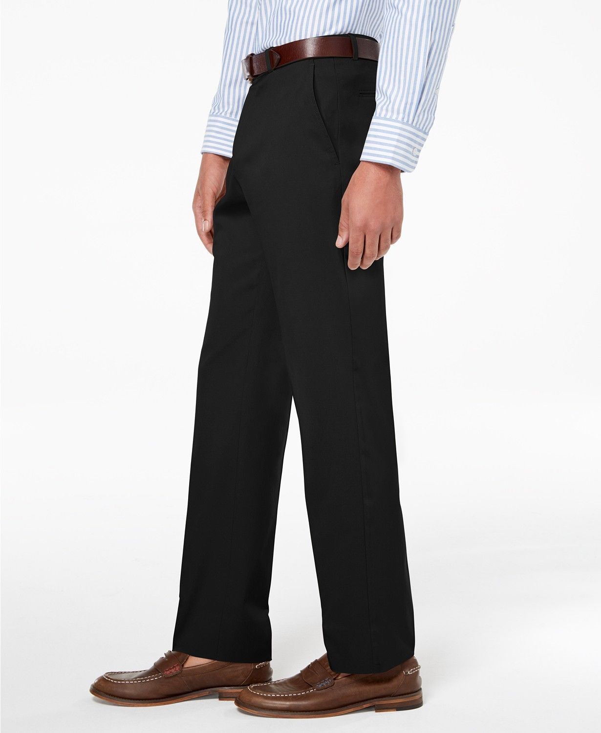 Tommy Hilfiger Mens Modern fit Dress Pants 34 / 29 Black Solid Stretch