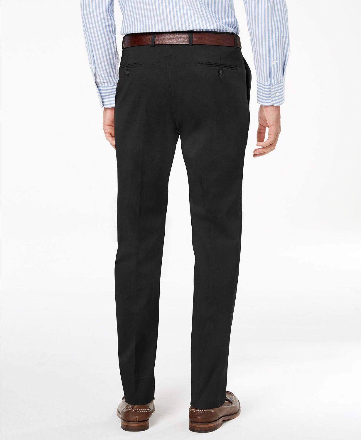 Tommy Hilfiger Mens Modern fit Dress Pants 34 / 29 Black Solid Stretch