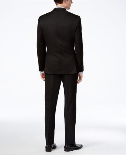 Alfani Mens Slim fit Suit Jacket Blazer 46 L Black Solid Stretch