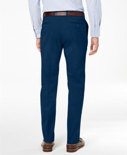 Tommy Hilfiger Mens Modern fit Dress Pants 33 / 30 Navy Blue Solid Stretch