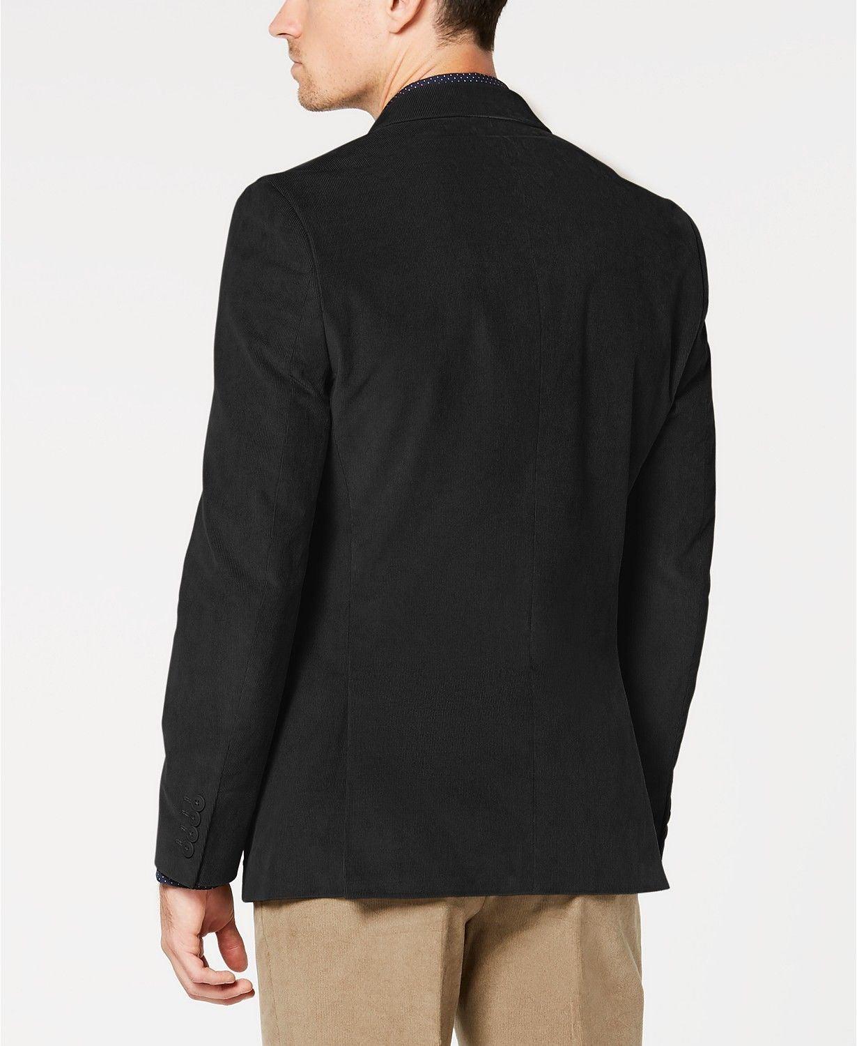 Bar III Men's Slim-Fit Stretch Corduroy Sport Coat 38S Black