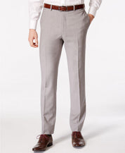 Calvin Klein Mens Slim fit Dress Pants 32 / 32 Light Grey Solid Stretch