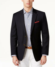 Tommy Hilfiger Modern-Fit TH Flex Solid Navy Blazer 42S Blue