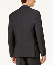 Bar Iii Mens Slim fit Suit Jacket Blazer 42 R Dark Grey Solid Stretch Wool