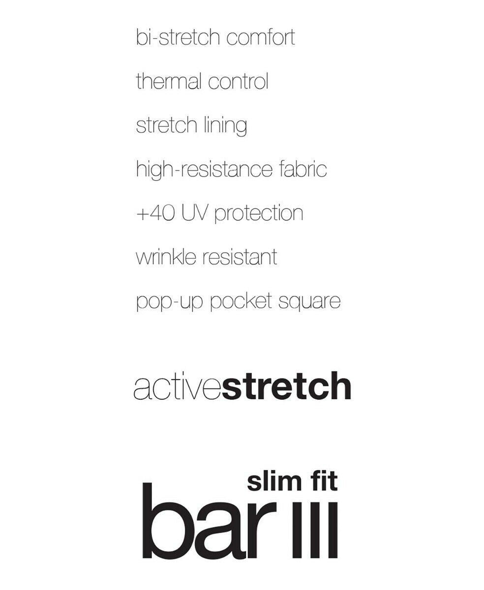 Bar Iii Mens Slim fit Suit Jacket Blazer 46 R Charcoal Grey Solid Stretch