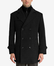 Lauren Ralph Lauren Mens Labrada Double-Breasted Wool Peacoat 42L Black Coat