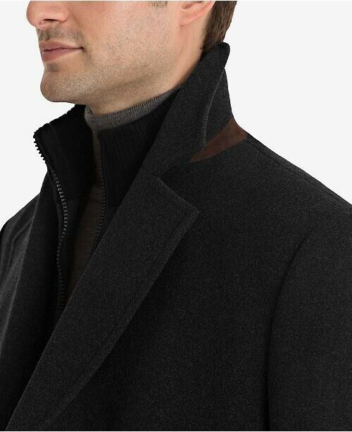 Lauren Ralph Lauren Mens Classic fit Double Breasted Overcoat Coat 36 S Black