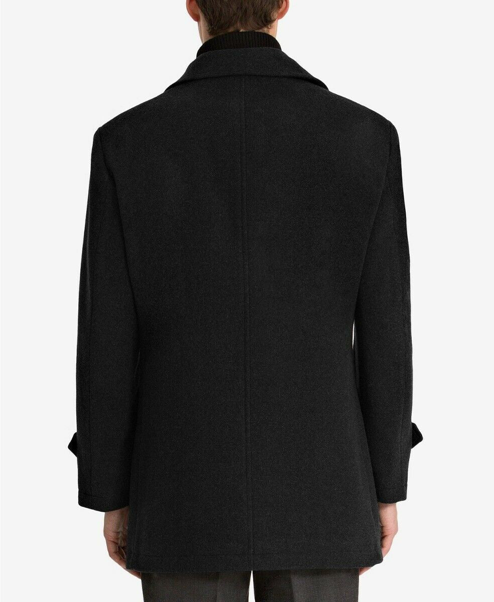 Lauren Ralph Lauren Mens Labrada Double-Breasted Wool Peacoat 40R Black Coat