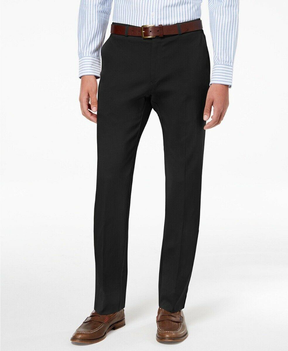 Tommy Hilfiger Mens Modern fit Dress Pants 32 / 32 Black Solid Stretch