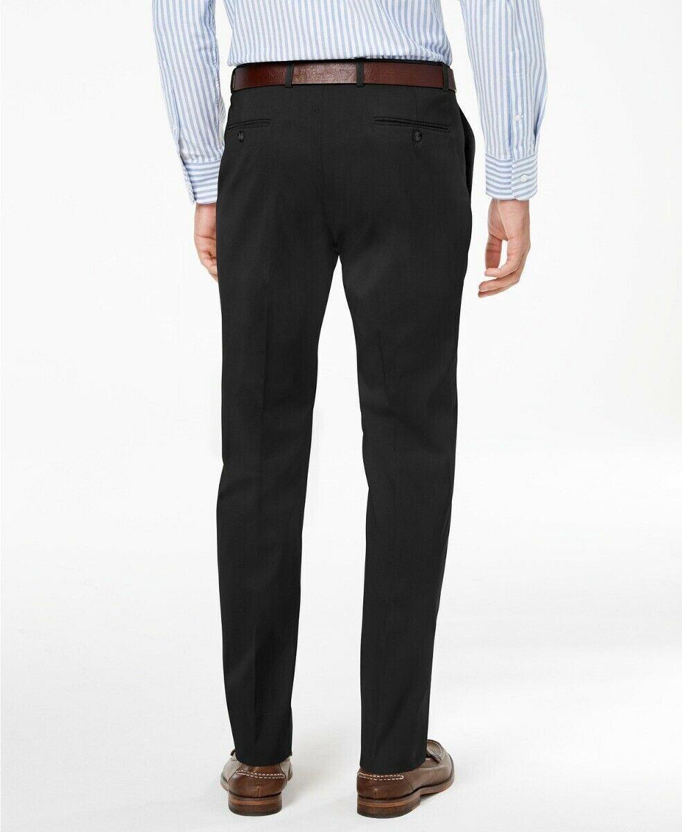 Tommy Hilfiger Mens Modern fit Dress Pants 32 / 32 Black Solid Stretch