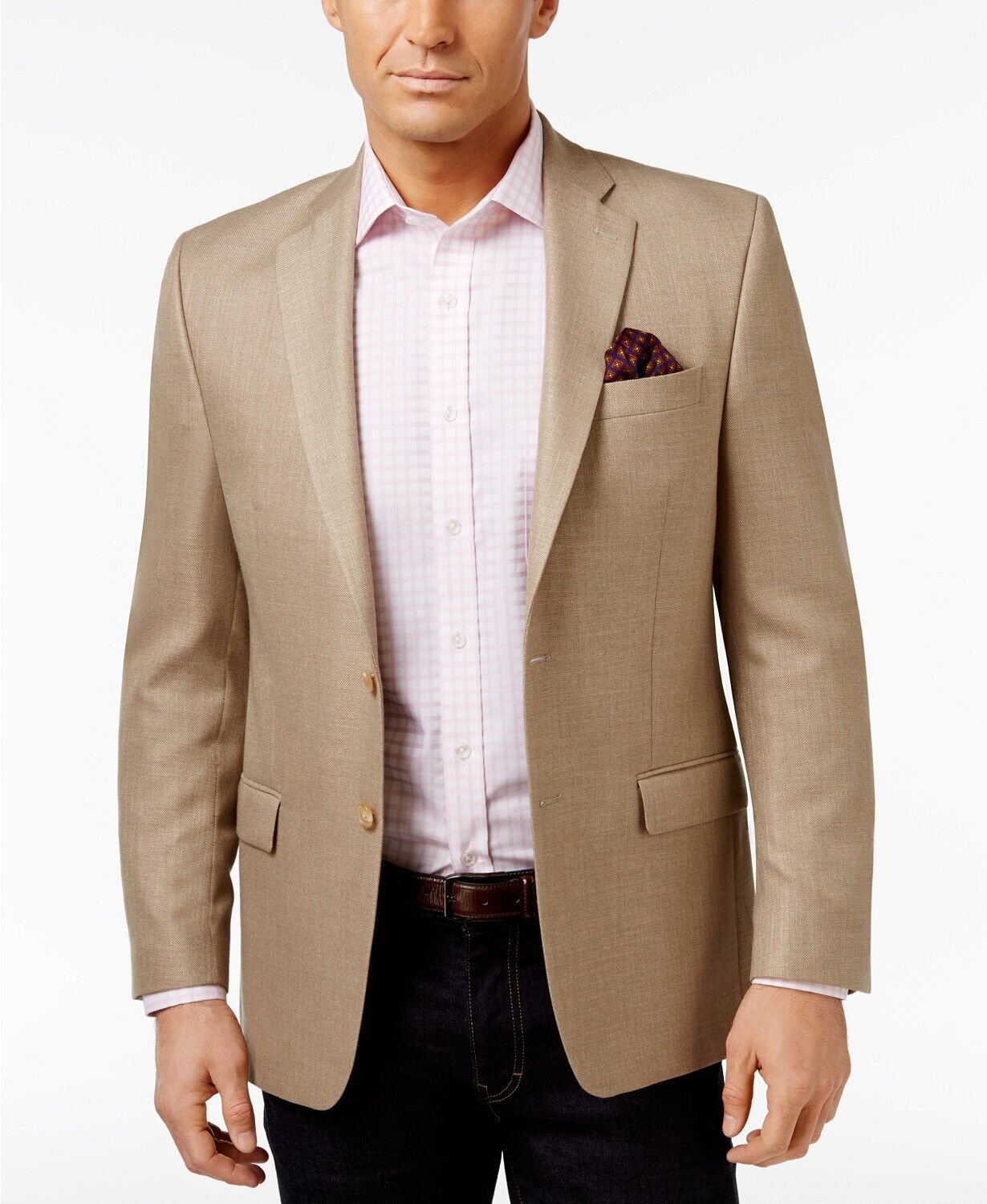 Lauren Ralph Lauren Men's Classic-Fit Neat UltraFlex Sport Coat 46R Tan