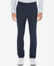 Perry Ellis Mens Slim Fit Stretch Subtle Plaid Dress Pants Blue 30 x 32