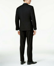 Kenneth Cole Reaction Mens Slim fit 2 Piece Suit 36 S / 29 Waist Black Solid