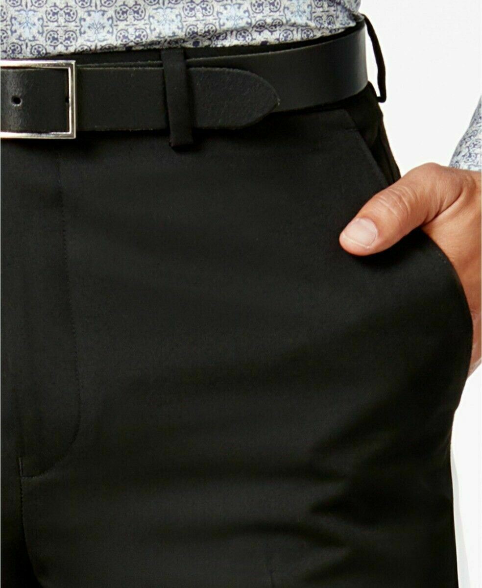 Sean John Mens Classic fit Dress Pants 40 / 30 Black Solid