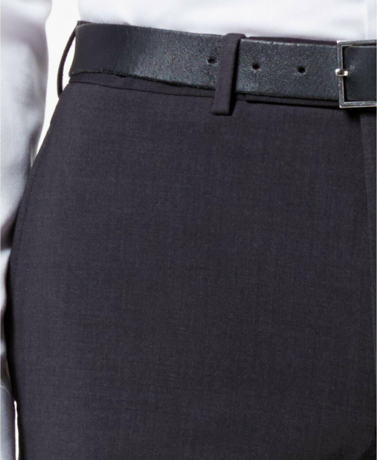 Calvin Klein Mens Slim fit Wool Dress Pants 36 / 34 Charcoal Grey Solid