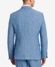 Bar III Men's Slim-Fit Blue Chambray Suit Jacket 44L Sport Coat LINEN