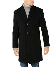 Nautica Men's Barge Classic Fit Wool Cashmere Blend Solid Overcoat 38R Black