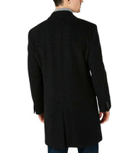 Nautica Men's Barge Classic Fit Wool Cashmere Blend Solid Overcoat 38R Black