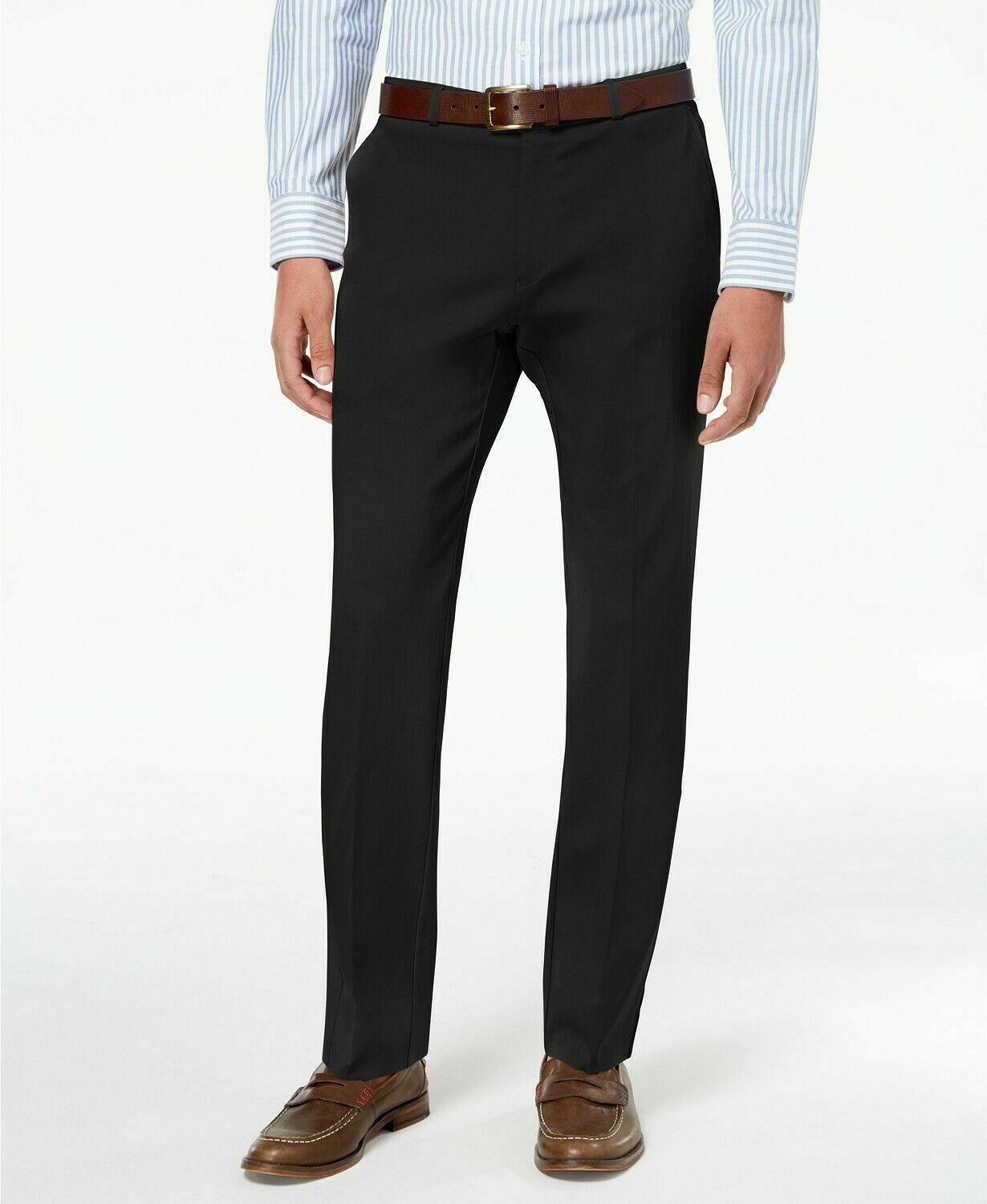 Tommy Hilfiger Men Modern fit Dress Pants 36 / 32 Black Solid