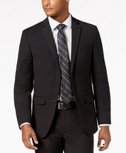 Van Heusen Mens Slim fit Suit Jacket Blazer 42 S Black Herringbone Stretch