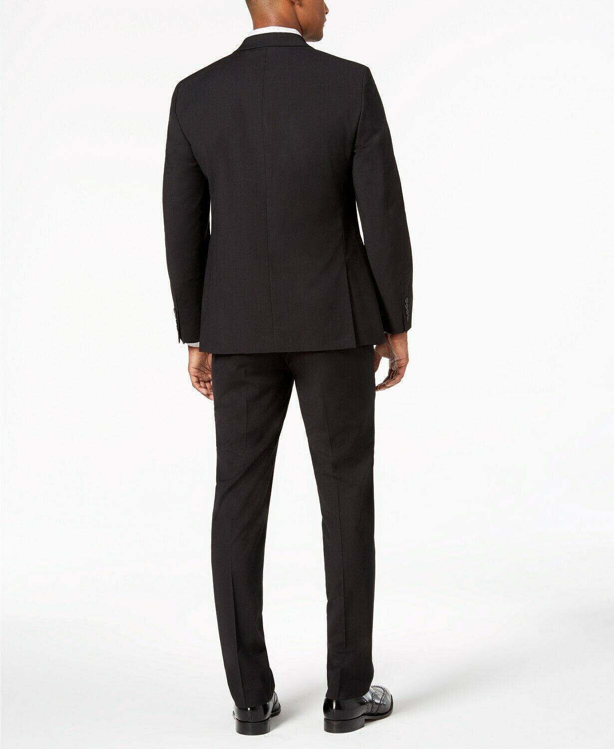 Van Heusen Mens Slim fit Suit Jacket Blazer 42 S Black Herringbone Stretch
