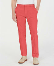 Tommy Hilfiger Men's TH Flex Stretch Slim-Fit Chino Pants 42 x 30 Coral
