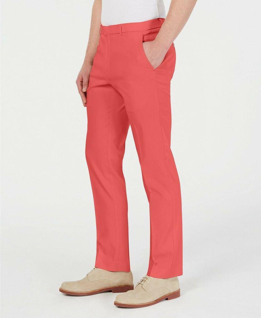Tommy Hilfiger Men's TH Flex Stretch Slim-Fit Chino Pants 42 x 30 Coral