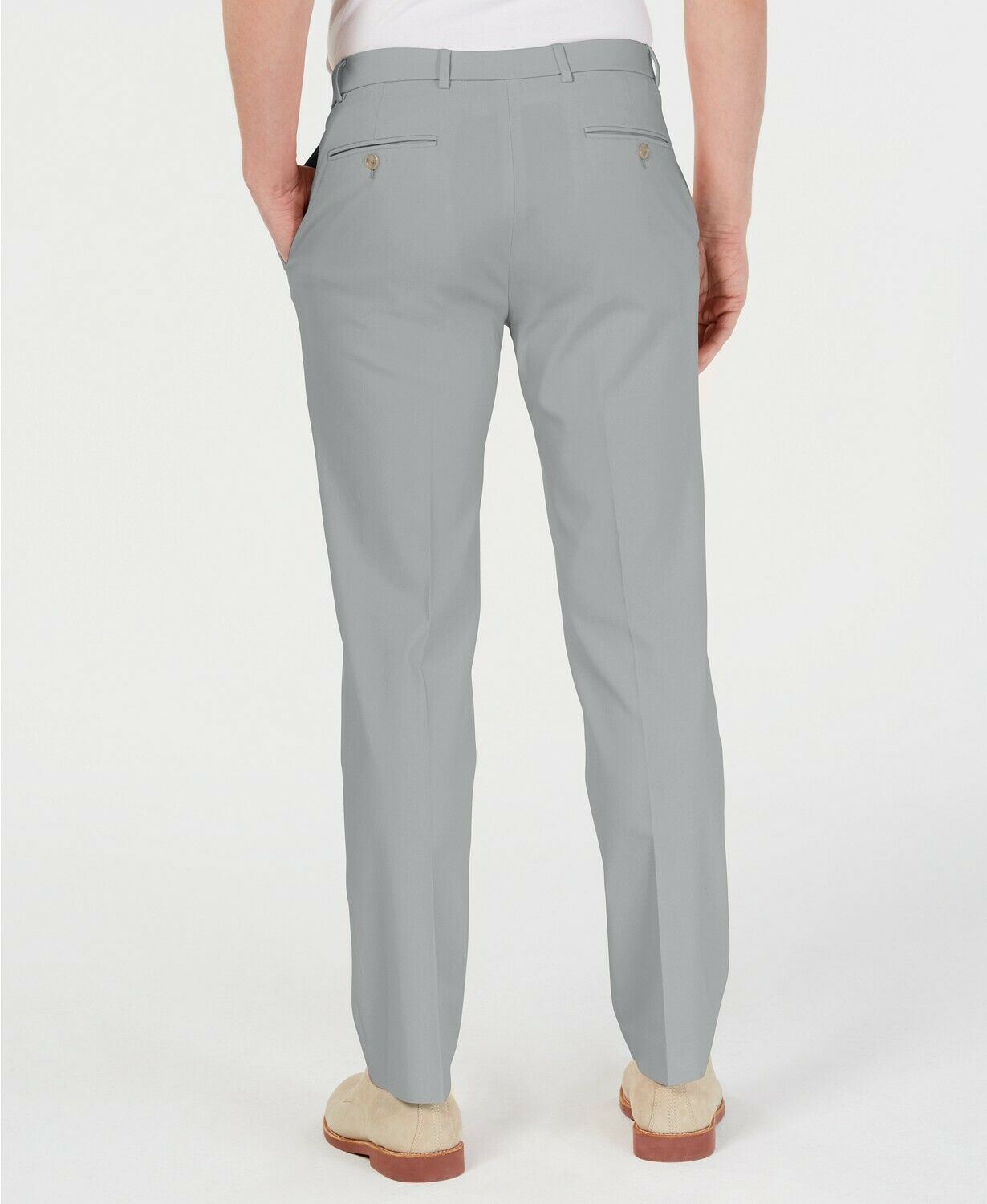 Tommy Hilfiger Mens Modern fit Dress Pants 38 / 32 Light Grey Solid Stretch