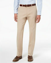 Tommy Hilfiger Mens Modern fit Dress Pants 32 / 32 Beige Solid Stretch