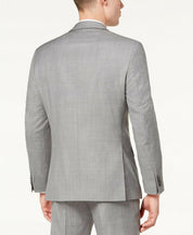 Michael Kors Mens Classic fit Wool Tuxedo Jacket Blazer 44 L Mid Gray Solid