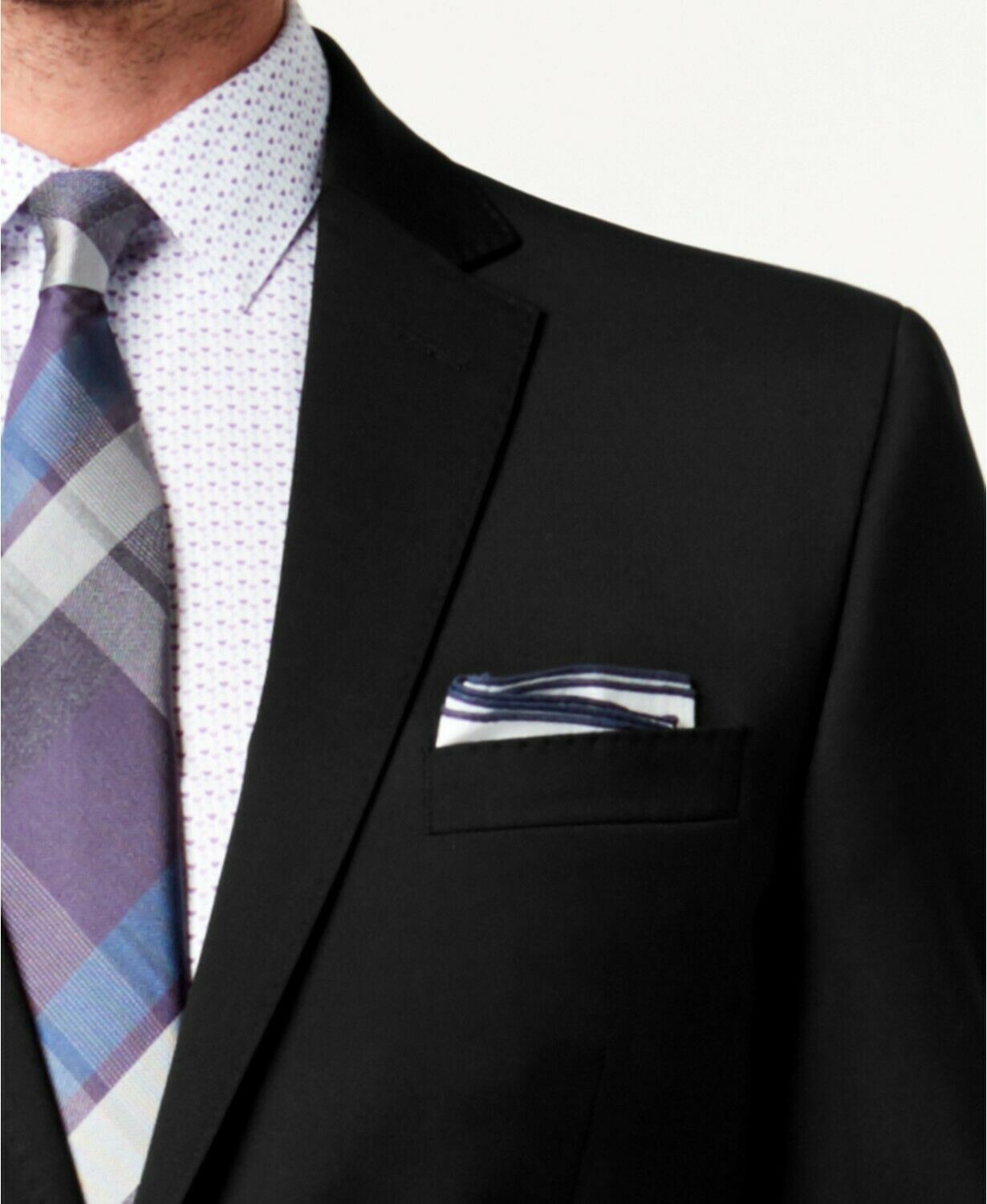 Kenneth Cole Reaction Mens Slim fit Suit Jacket Blazer 40 R Black Solid