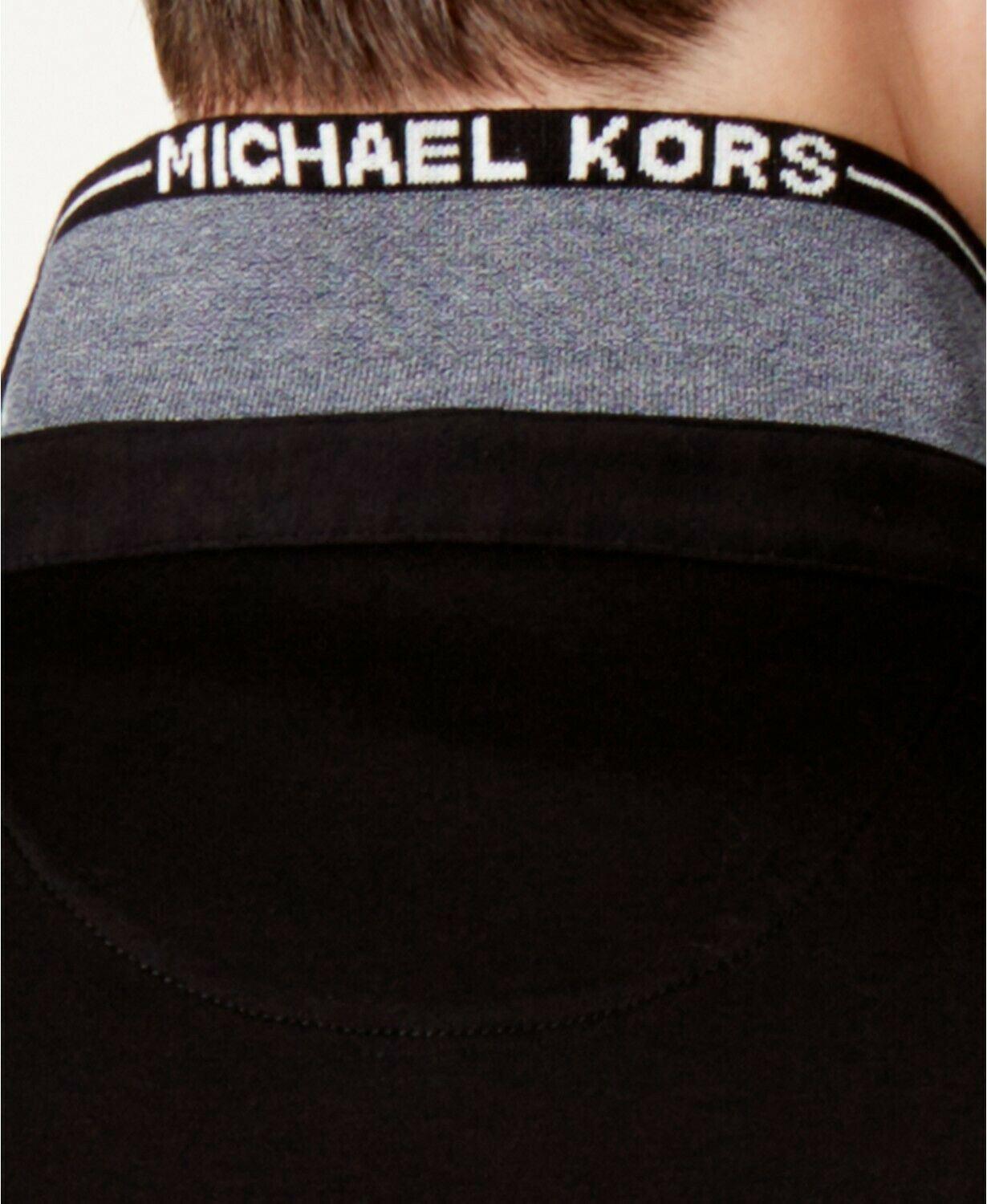 Michael Kors Men's Liquid Cotton Greenwich Short Sleeve Polo Shirt Black Small