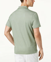 Tasso Elba Mens Short Sleeve Polo Shirt Sage Green Small