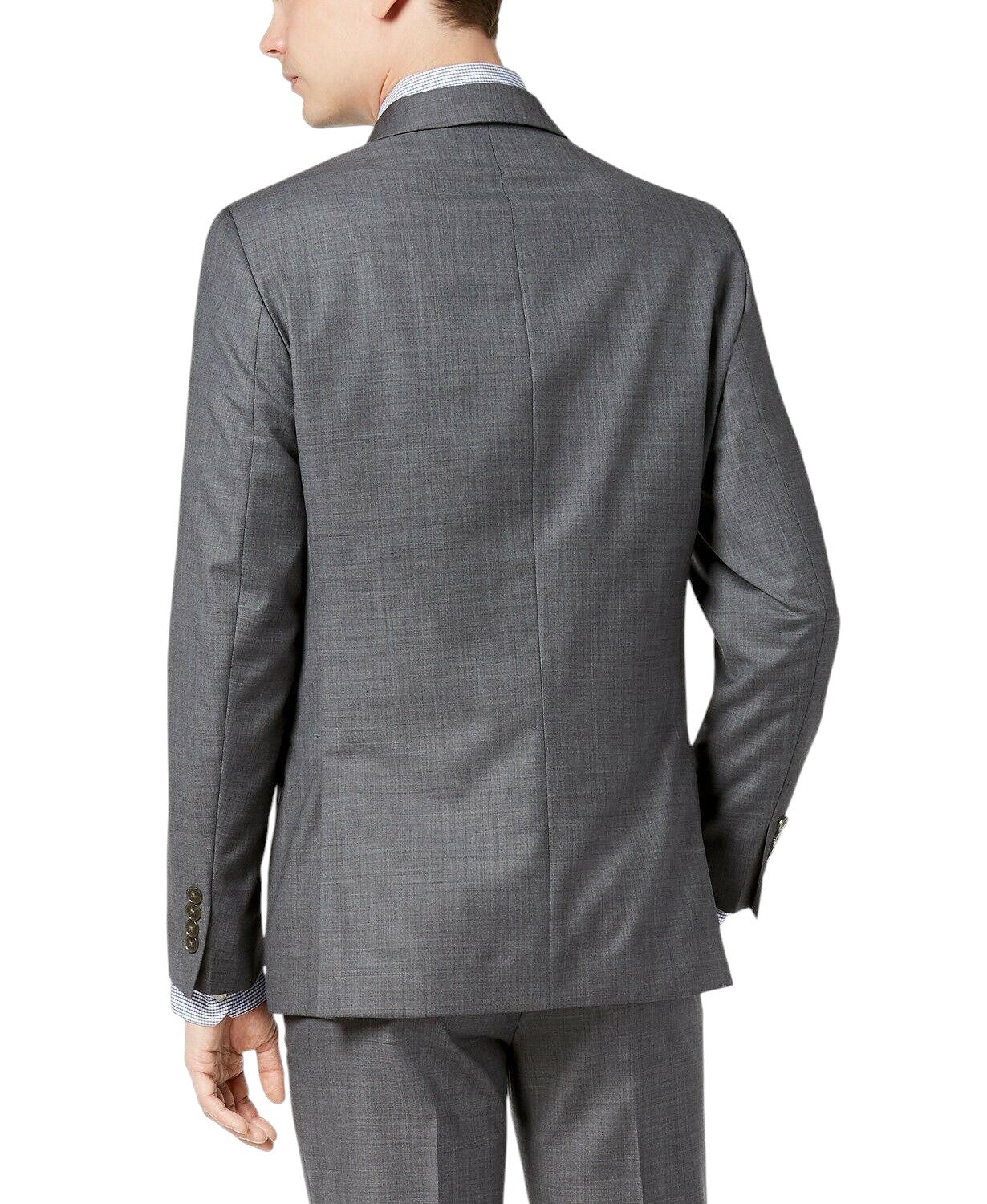 Calvin Klein Mens Slim fit Wool Sport Coat Blazer 44 L Gray Solid