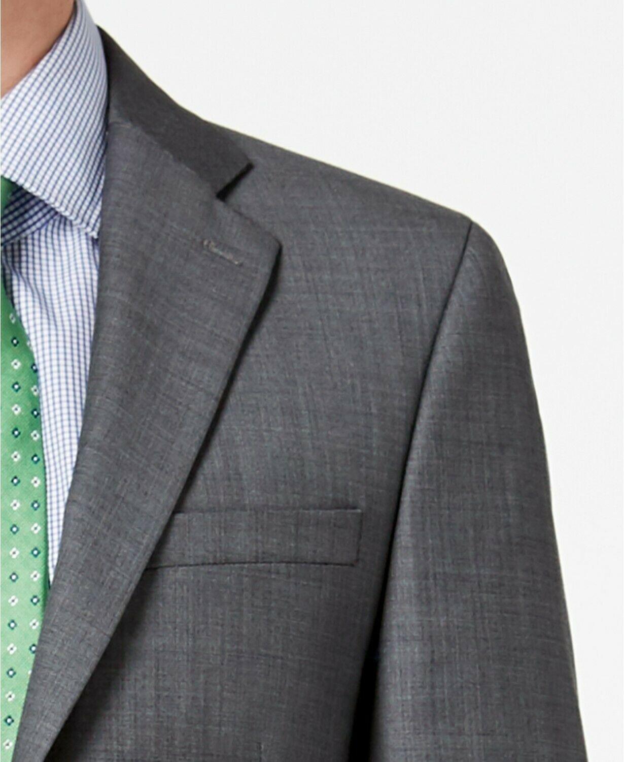 Calvin Klein Mens Slim fit Suit Jacket Blazer 44 L Charcoal Grey Solid Stretch