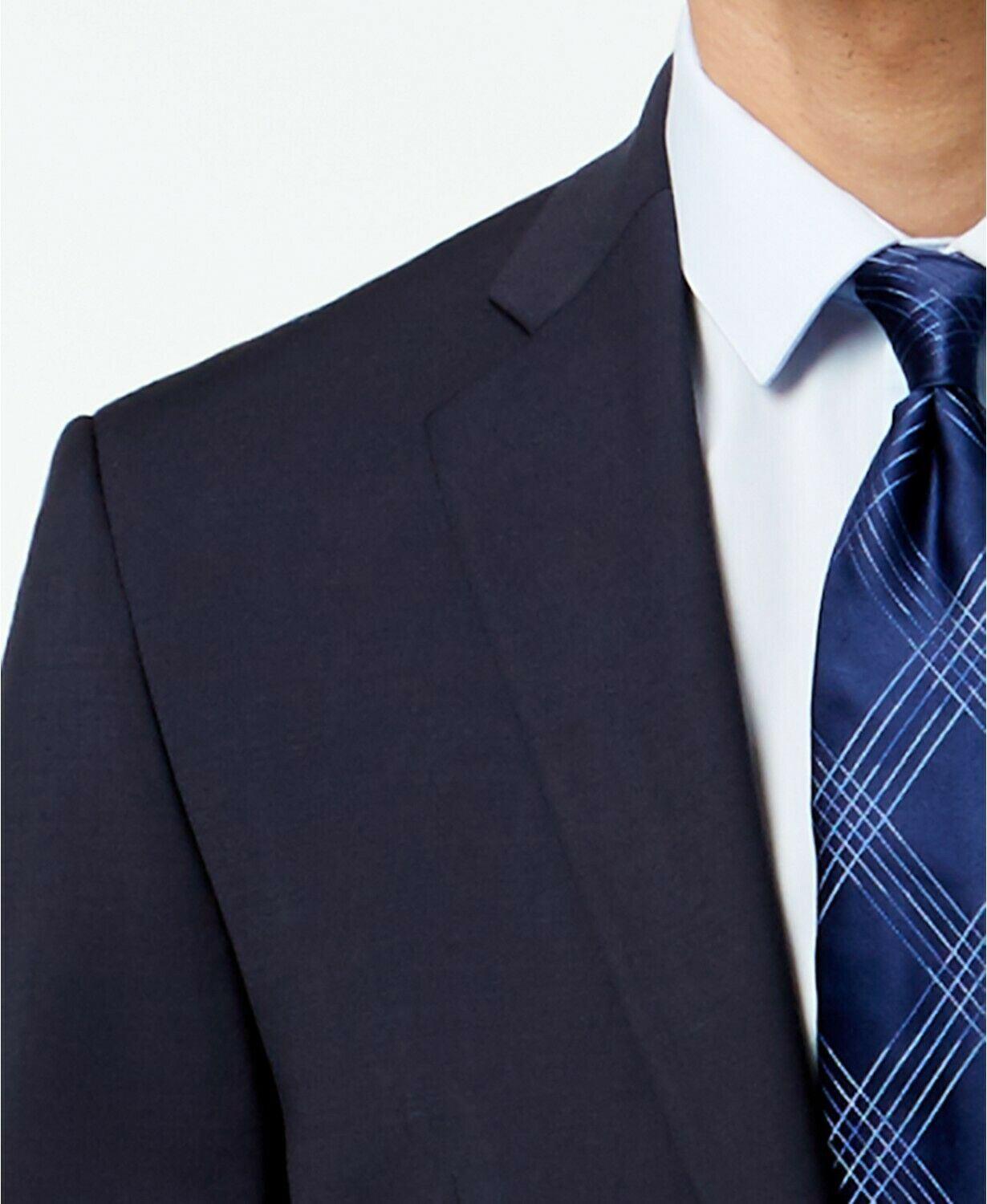 Calvin Klein Mens Slim fit Suit Jacket Blazer 46 L Blue Stretch