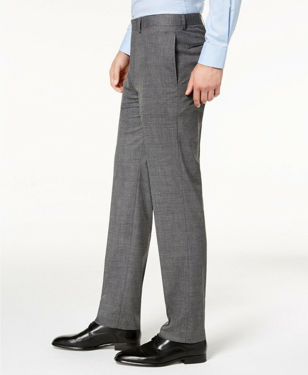 Calvin Klein Mens Slim fit Dress Pants 36 / 29 Mid Gray Solid