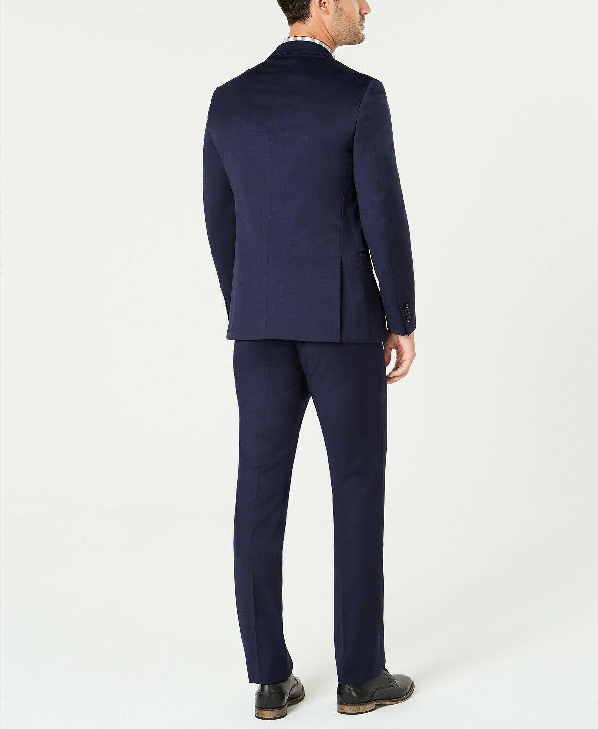 Tommy Hilfiger Mens Modern fit Suit Jacket Blazer 56 L Navy Blue Solid