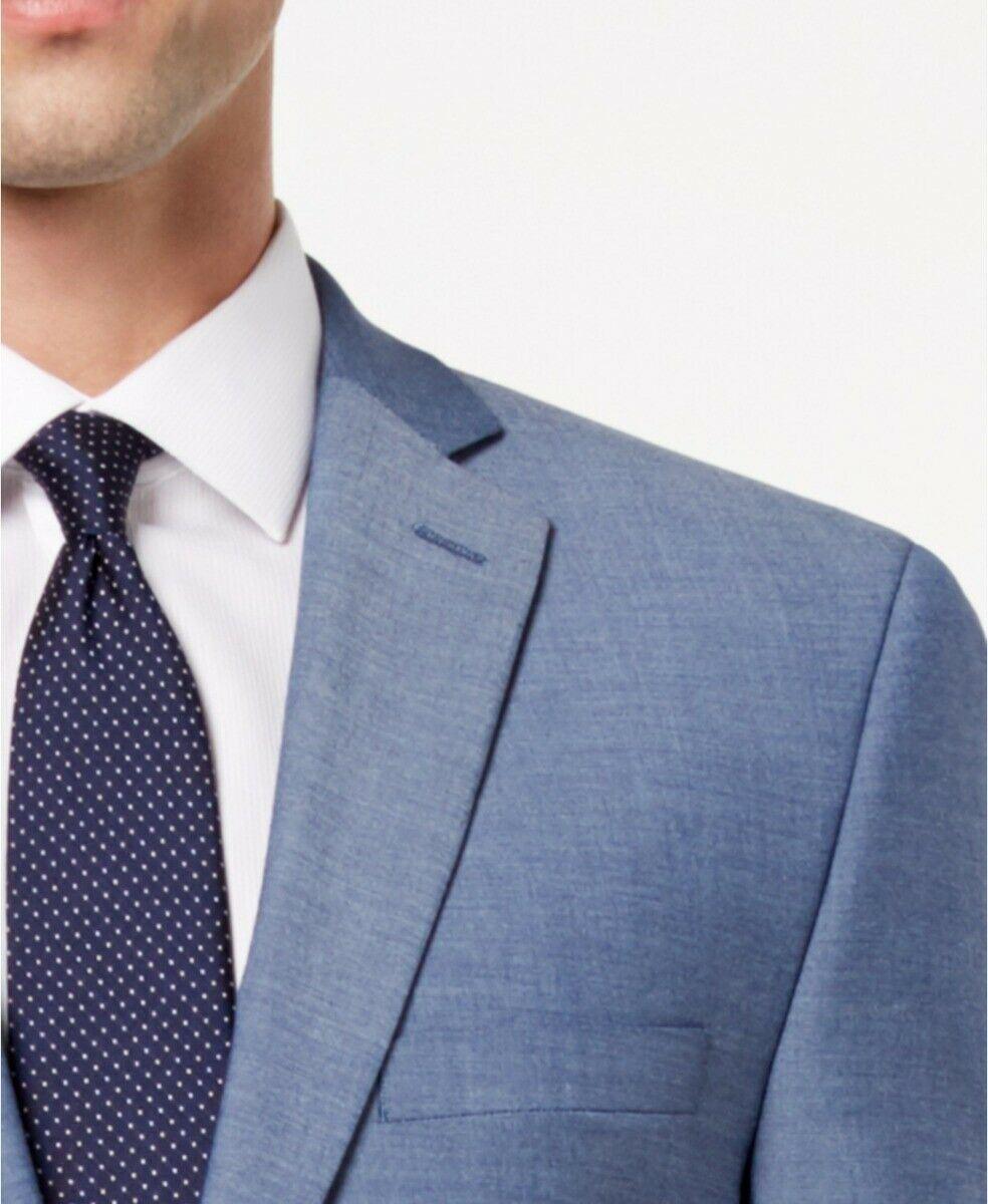 Alfani Mens Slim fit Sport Coat Blazer 38 R Light Blue Solid Stretch