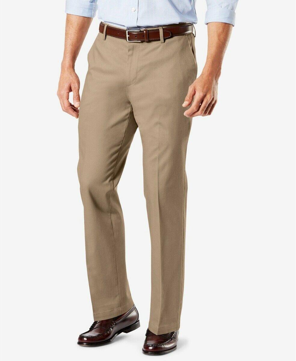 Dockers Mens Signature Khakis Straight Fit Pants Tan 34 X 30