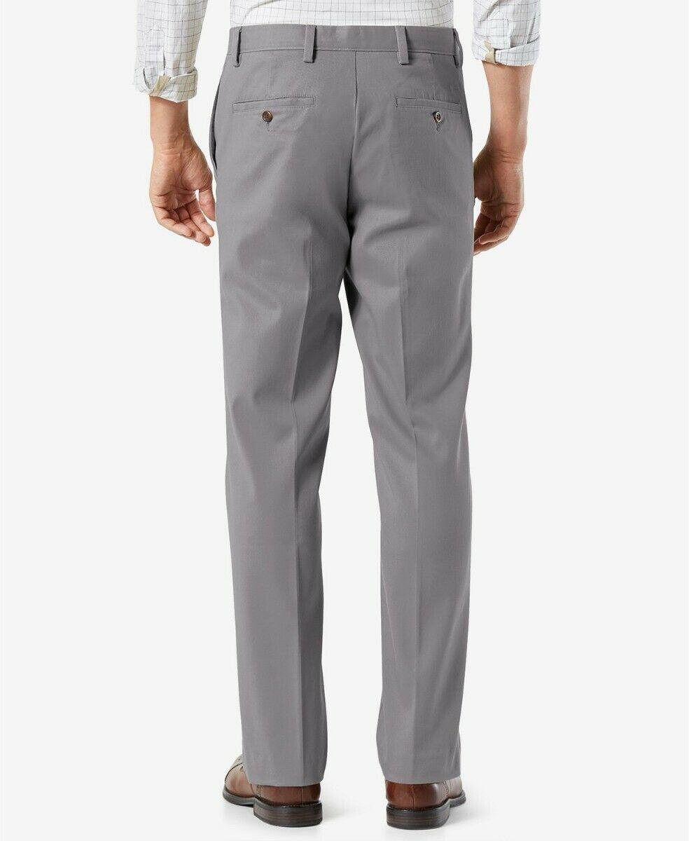 Dockers Mens Classic fit Casual Pants 40 / 36 Grey Solid