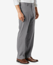 Dockers Mens Classic fit Casual Khaki Pants 44 / 30 Grey Solid Stretch