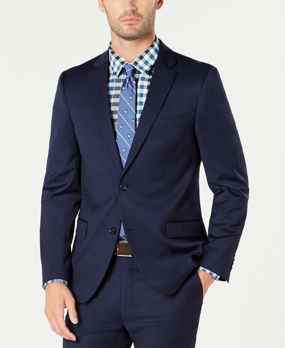 Tommy Hilfiger Mens Modern fit Suit Jacket Blazer 42 R Navy Blue Solid Stretch
