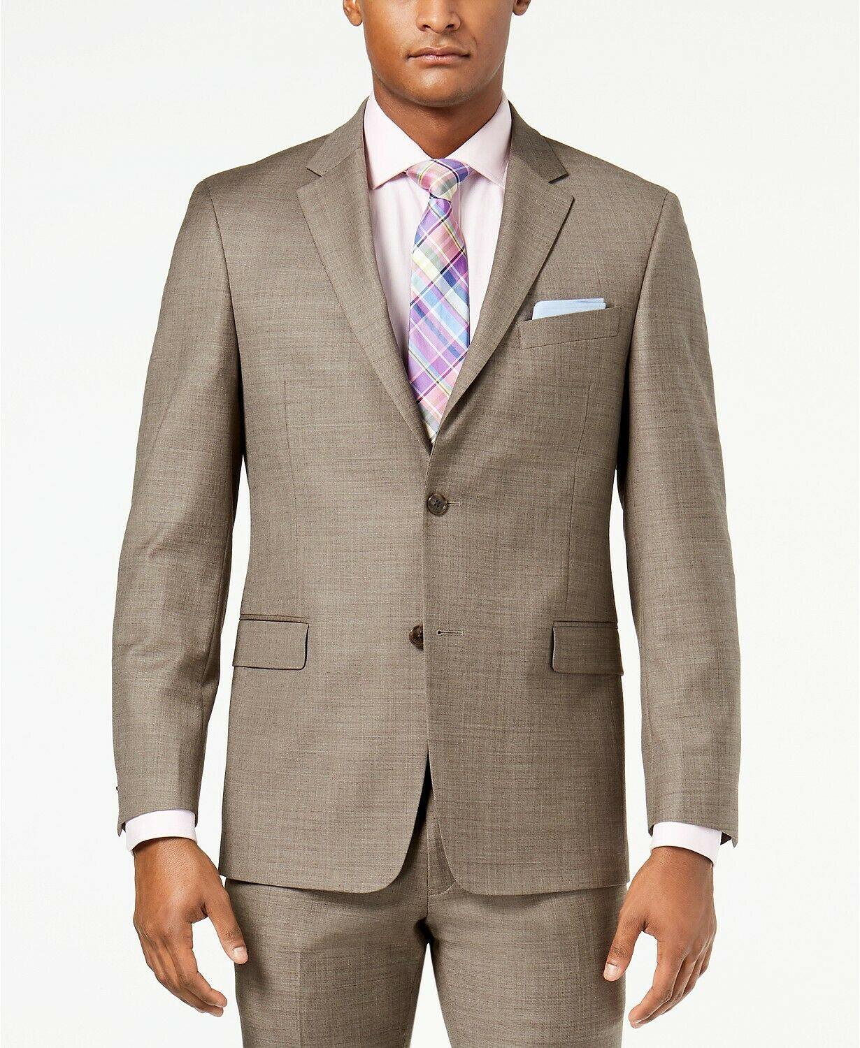 Tommy Hilfiger Mens Modern fit Suit Jacket Blazer 38 S Beige Solid