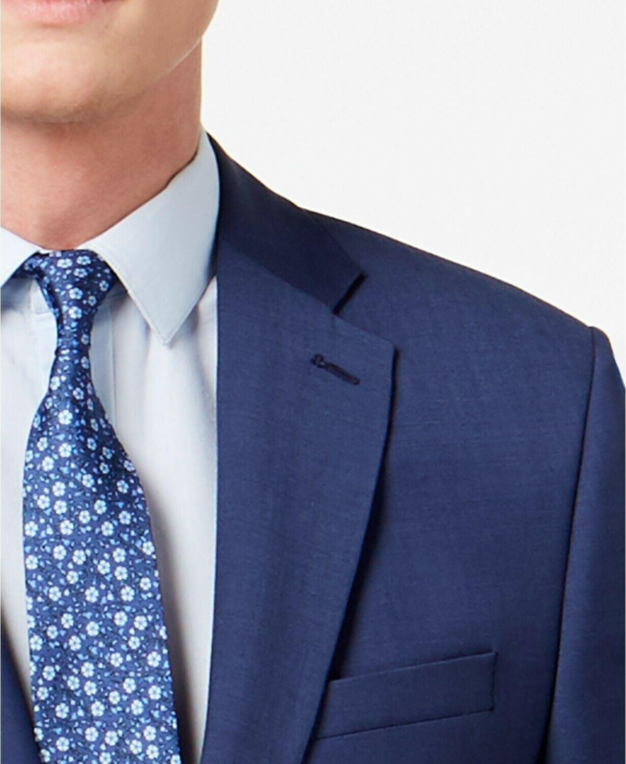 Calvin Klein Mens Skinny fit Suit Jacket Blazer 40 S Blue Solid