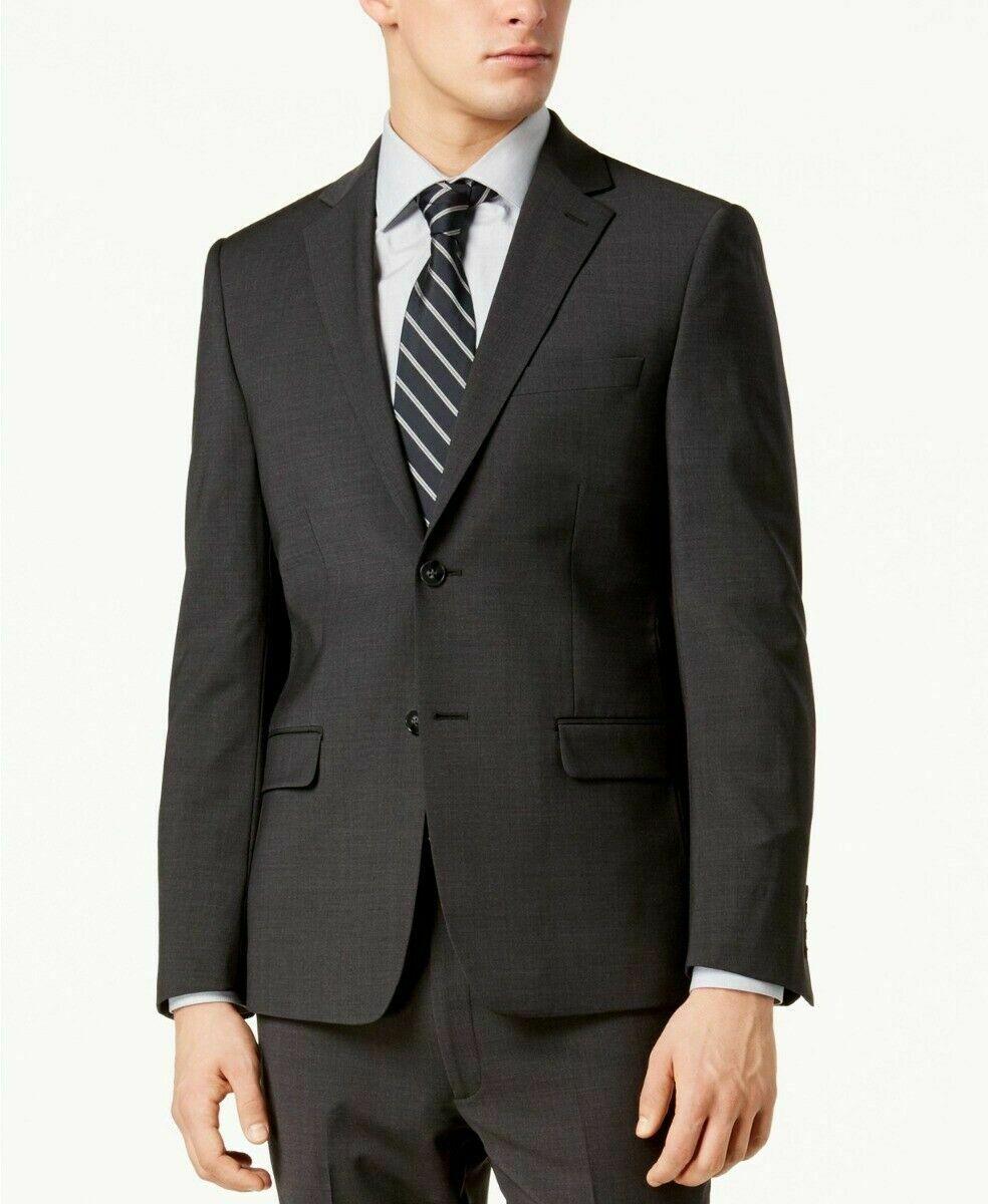 Calvin Klein Mens Skinny fit Suit Jacket Blazer 42 S Grey Stretch
