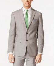 Calvin Klein Mens Slim fit Suit Jacket Blazer 42 S Light Grey Solid Stretch Wool